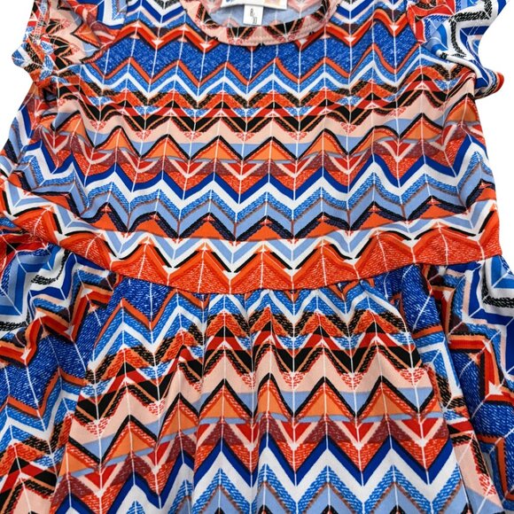 Dot Dot Smile LuLaRoe RWB Lucy Original Twirl Dress Girls 8/10 - Picture 3 of 6